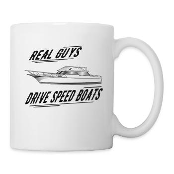 Real men drive speed boat - gift idea - Mug - white - Right