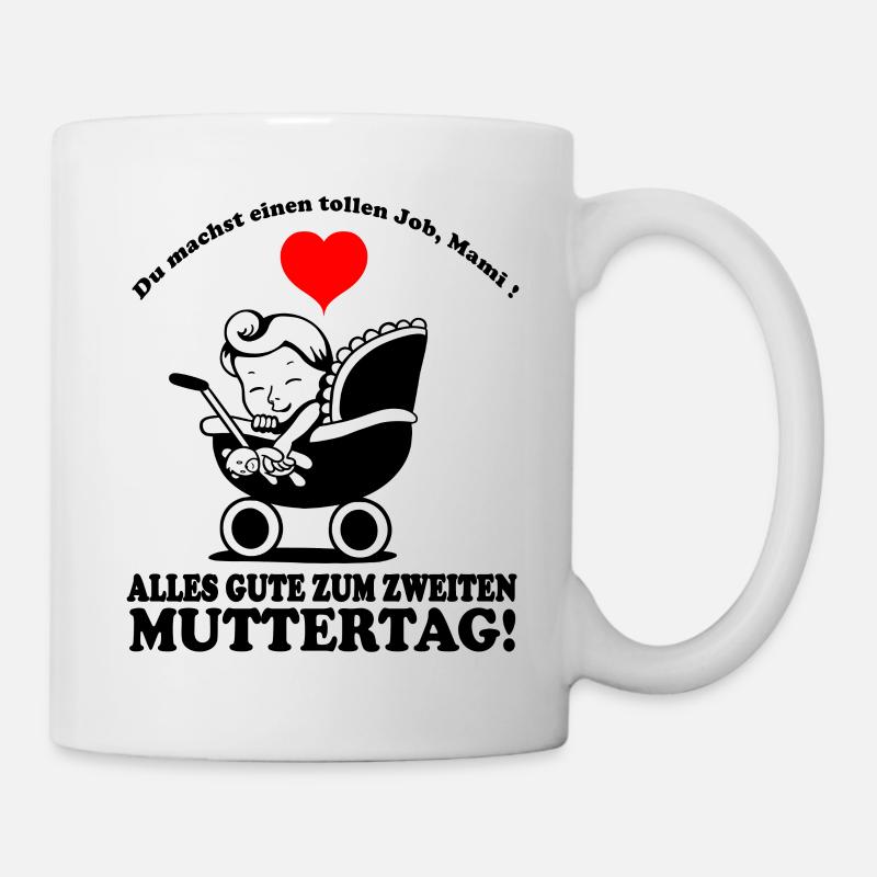 Muttertag Zweiten Baby Kinderwagen Herz - Tasse - Weiß