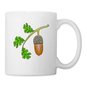 Chêne feuille de gland - Mug blanc - blanc - Droite