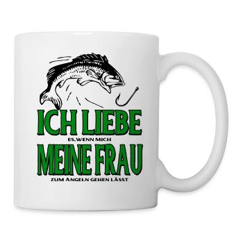Le pêcheur aime ma femme - Mug blanc - blanc - Droite