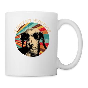 Dackel mit Sonnenbrille limited Edition retro - Tasse - Weiß - Rechts