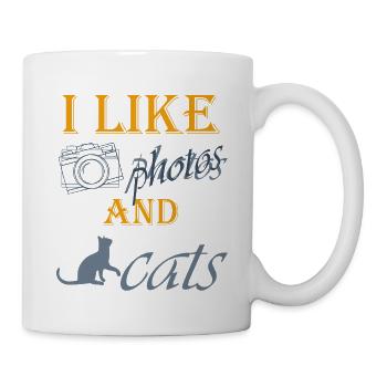 ich mag Fotos und Katzen - Tasse - Weiß - Rechts