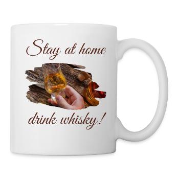 stay at home drink whisky funny sayings design - Mug - white - Right