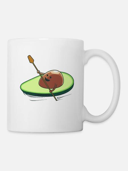 Kanu Avocado Rudern Boot Spaßig Lustig Fantasy - Tasse - Weiß