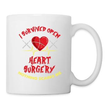 Herz OP Überlebender - Geschenk Für Patient - Tasse - Weiß - Rechts