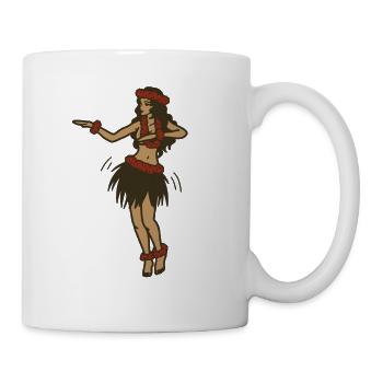 Hula Dance Hawaii jupe femme bast - Mug blanc - blanc - Droite