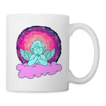 Engel Himmlisch Wolke Himmel Jenseits Schutzengel - Tasse - Weiß - Rechts