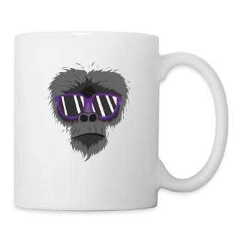 grimmiger Affe mit Sonnenbrille - Tasse - Weiß - Rechts
