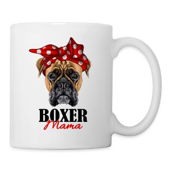 Boxer Mama Süßes Hund Mutter Girlie Damen Frau - Tasse - Weiß - Rechts