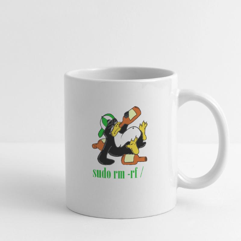Linux Penguin Sudo Admin Funny Computer Science PC Nerd Mug blanc