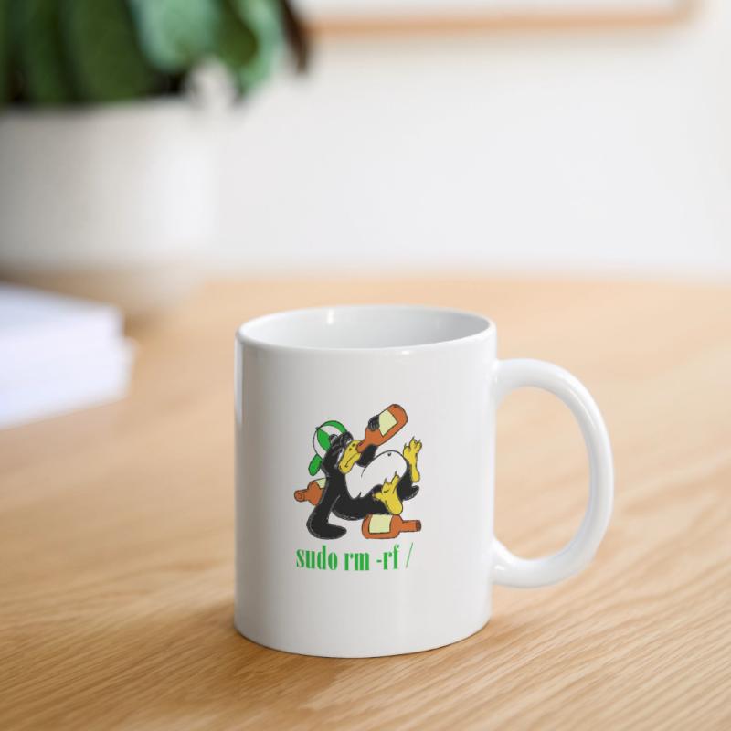 Linux Penguin Sudo Admin Funny Computer Science PC Nerd Mug blanc