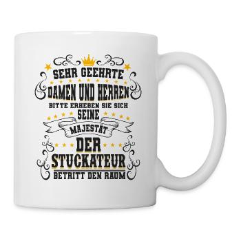 Stuckateur Berufe Verputzer Kollegen Geschenk - Tasse - Weiß - Rechts
