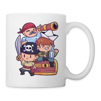 Pirate enfants amis crâne mer - Mug blanc - blanc - Droite