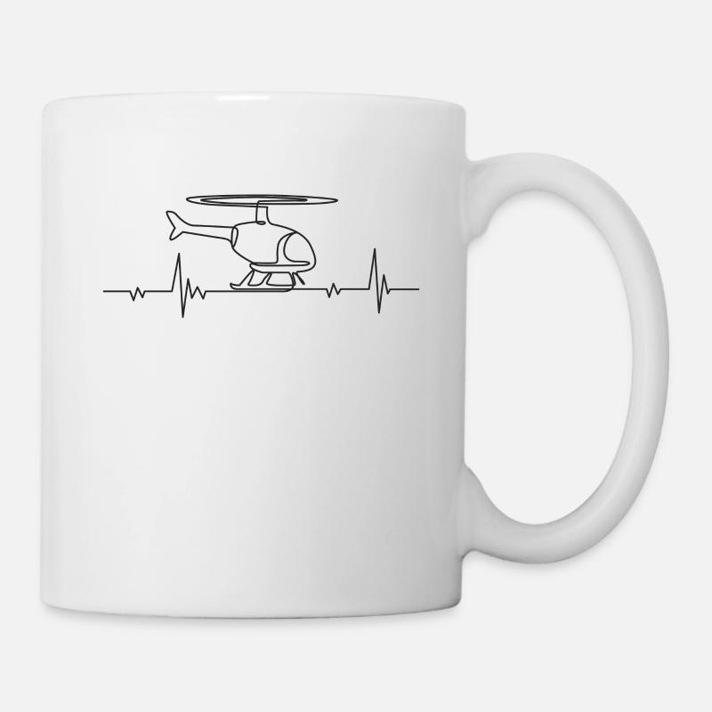 Helicopter heartbeat - Mug - white