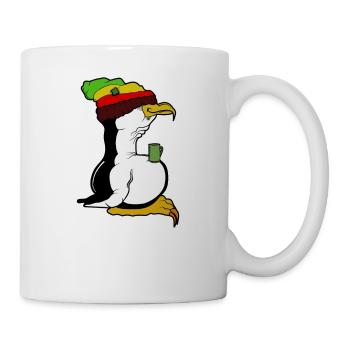 Linux Pinguin Kaffeepause Rasta Informatik PC Nerd - Tasse - Weiß - Rechts