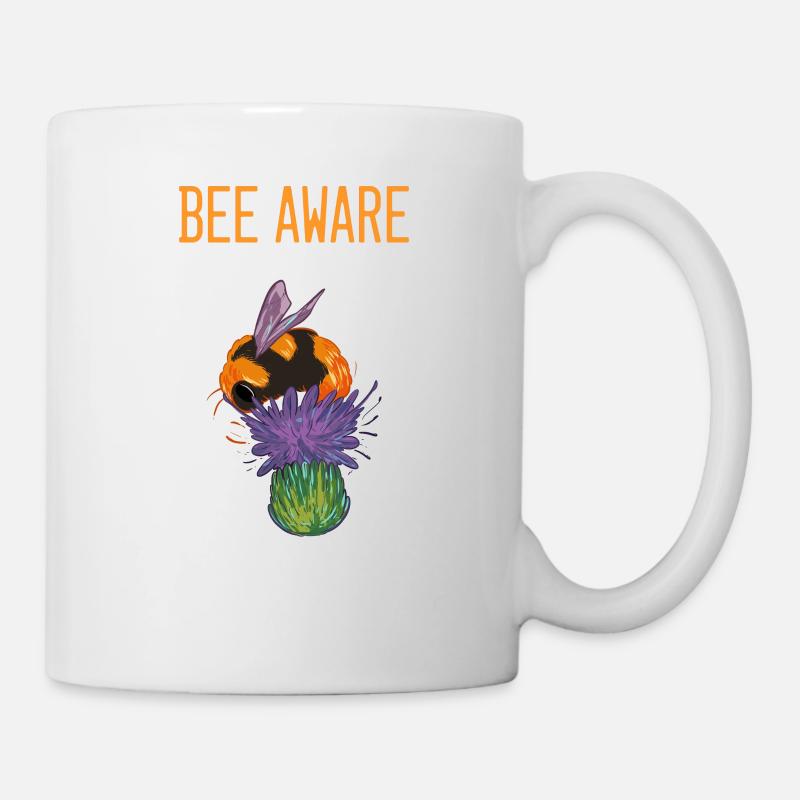 Bee Aware Naturliebhaber Geschenk - Tasse - Weiß