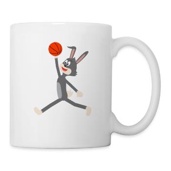 Toon bunny basketball flying in the air dunking - Mug - white - Right