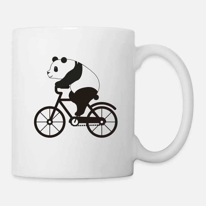 Fahrrad Panda - Tasse - Weiß
