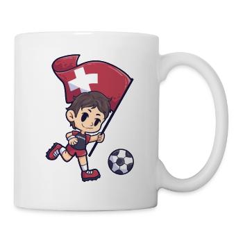 Fußball Schweiz Flagge Junge Kind Sport - Tasse - Weiß - Rechts
