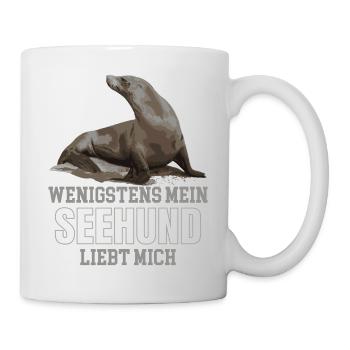 WENIGSTENS MEIN SEEHUND LIEBT MICH - Tasse - Weiß - Rechts
