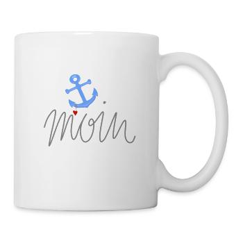 Moin mit Anker und Herz maritim Norden - Tasse - Weiß - Rechts