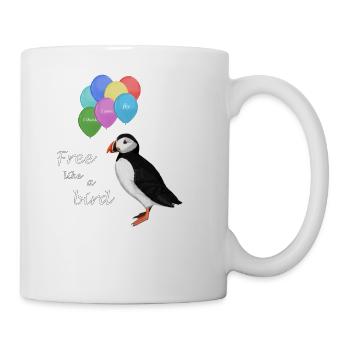 Puffin Free Like A Birds Bird Drawing - Mug - white - Right