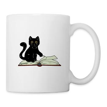 Cat hangover book books learn fantasy children kid - Mug - white - Right
