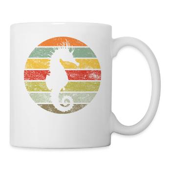 Hippocampe animaux marins rétro cadeau poisson - Mug blanc - blanc - Droite