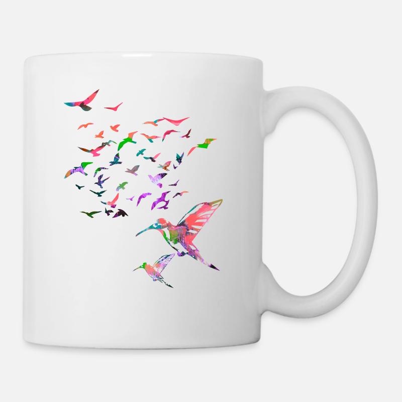 vögel,kolibri, schwarm,graffiti,illustration,vogel - Tasse - Weiß