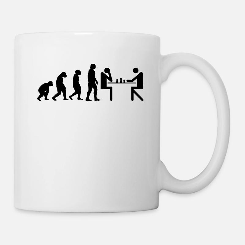 Evolution Schach Schachbrett schachmatt Shirt - Tasse - Weiß