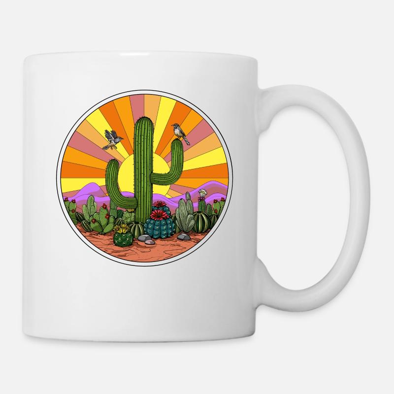 Hippie-Kaktus-Wüste - Tasse - Weiß