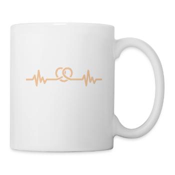 bäcker mit leib und seele Herzschlag Brezel Brezen - Tasse - Weiß - Rechts