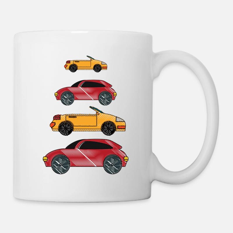 Lustige Autos - Tasse - Weiß
