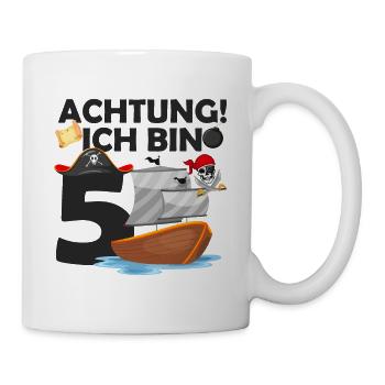 5 Geburtstag Pirat - Tasse - Weiß - Rechts
