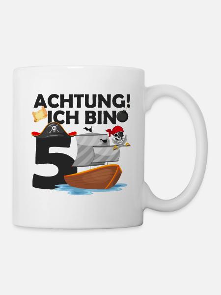 5 Geburtstag Pirat - Tasse - Weiß
