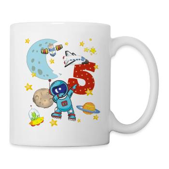 Astronaut 5 year birthday five space rocket - Mug - white - Right