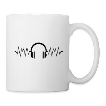 Écouteurs de musique Battement de cœur - Mug blanc - blanc - Droite
