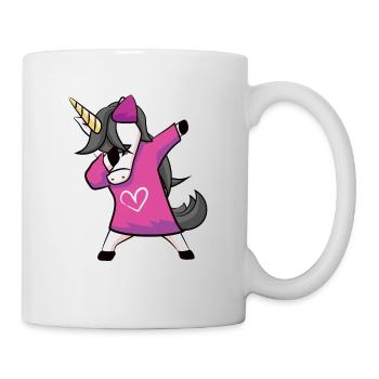 Dabbing Unicorn Einhorn Mädchen - Tasse - Weiß - Rechts