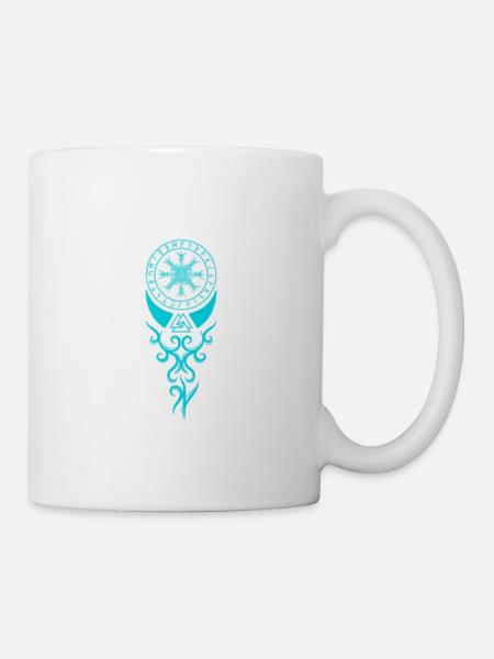Aegishjalmur runes odin noeuds celtiques noeud cadeau - Mug blanc - blanc