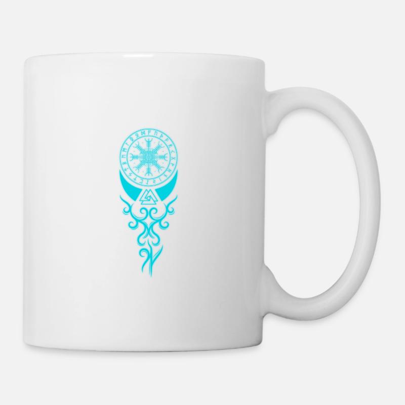 Aegishjalmur Runen Odin Celtic Knoten Knoten Geschenk - Tasse - Weiß