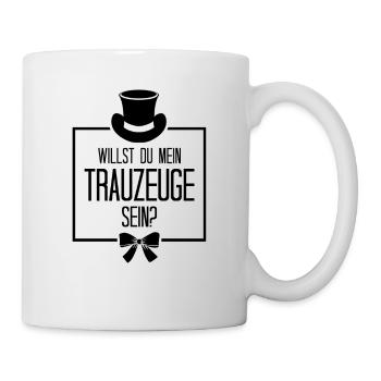 Willst du mein Trauzeuge sein Hochzeit Bräutigam - Tasse - Weiß - Rechts