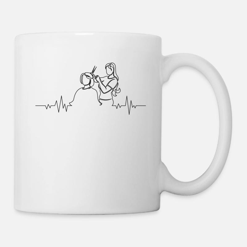 Friseur Herzschlag - Tasse - Weiß