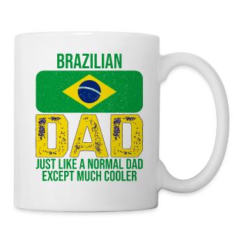 Brazilian father Brazil flag Father's Day - Mug - white - Right