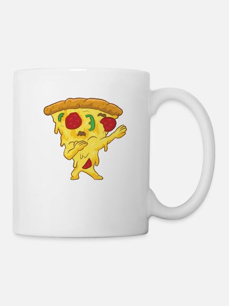 Dabbing Pizza Lustiges Pizza - Tasse - Weiß