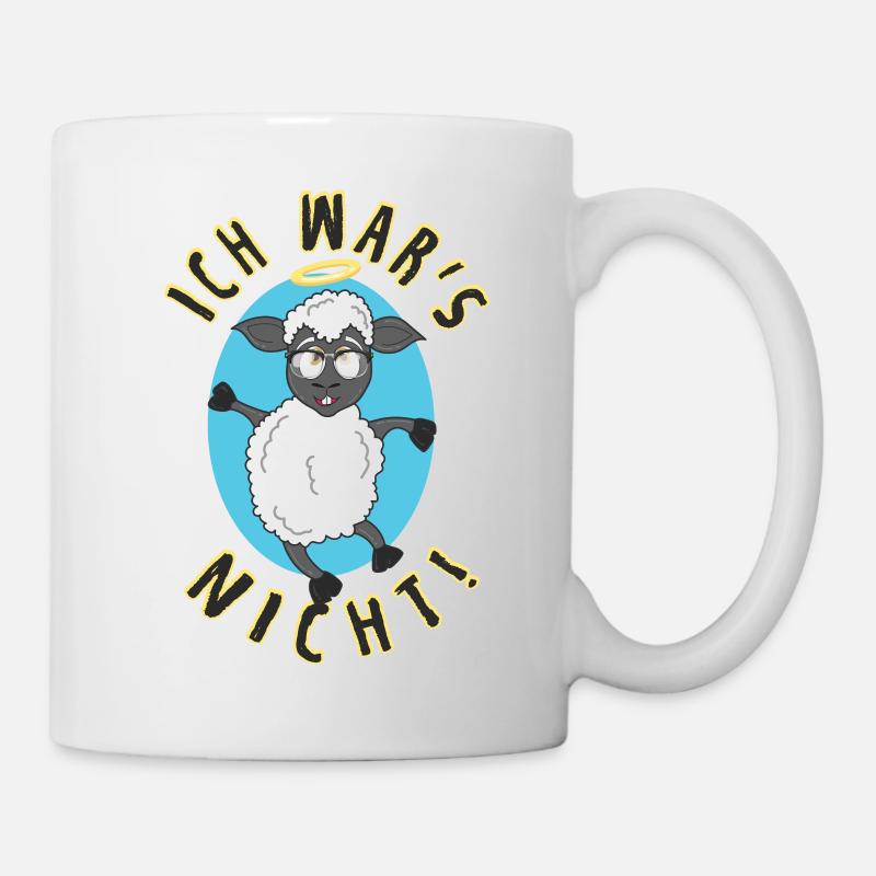 Ich Wars Nicht Schafe Verrücktes Schaf Mit Brille - Tasse - Weiß