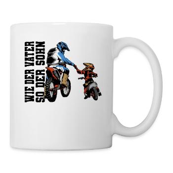 Motocross Vater und Sohn - Tasse - Weiß - Rechts