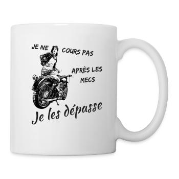 je ne cours pas après les mecs je les dépasse - Mug blanc - blanc - Droite