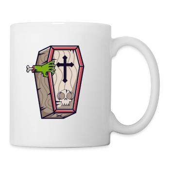 Halloween coffin grave funny creepy - Mug - white - Right