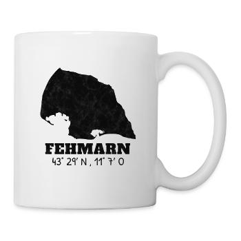 Fehmarn Koordinaten Insel Ostsee Geschenkidee - Tasse - Weiß - Rechts