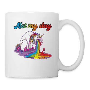 Not My Day unicorn spits vomit - Mug - white - Right